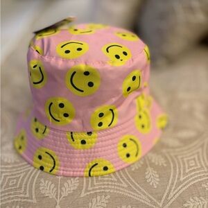 Pink Smiley Face Bucket Hat